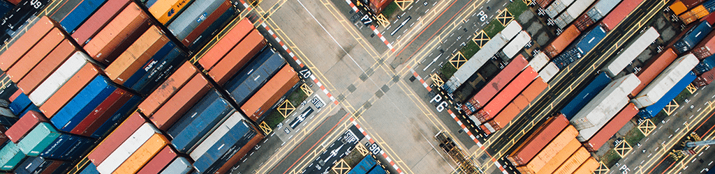 container for international shipping from above