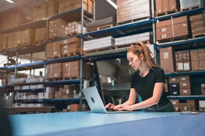 On the picture you see a girl, using tools to influence post-purchase behavior